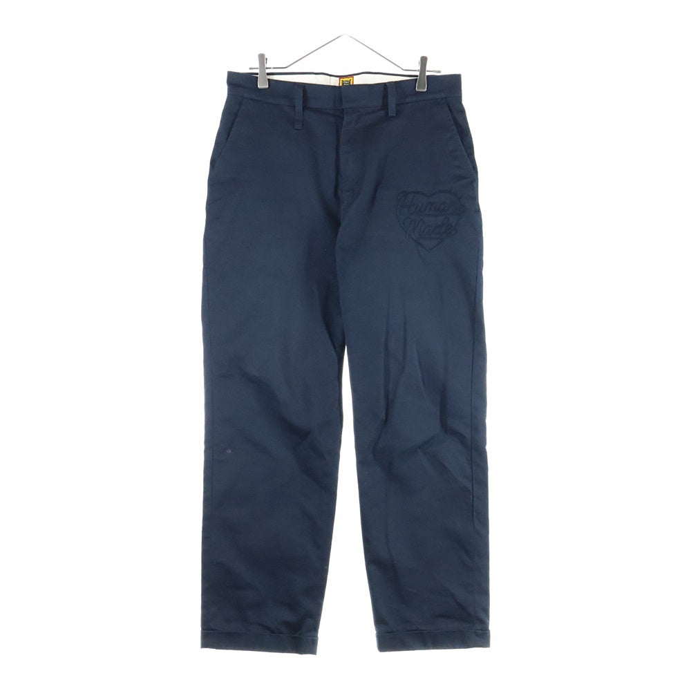 HUMAN MADE(ヒューマンメイド) CHINO PANTS ハートロゴ刺繍 ワーク チノパンツ ネイビー HM28PT013