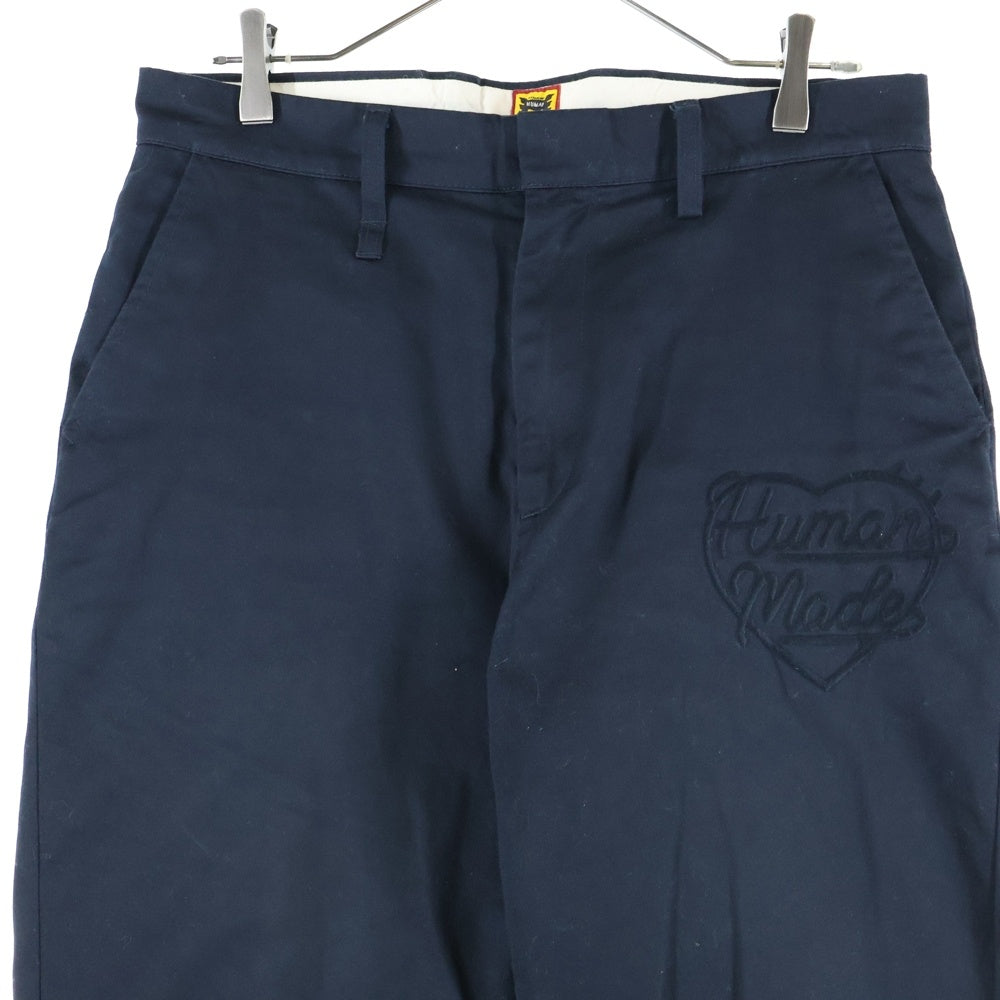 HUMAN MADE(ヒューマンメイド) CHINO PANTS ハートロゴ刺繍 ワーク チノパンツ ネイビー HM28PT013