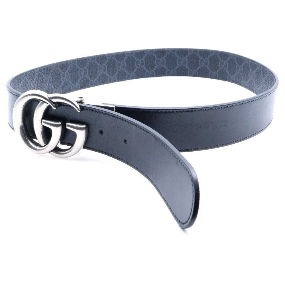 GUCCI(グッチ) インターロッキングG シグネチャー レザー ベルト ブラック 627055