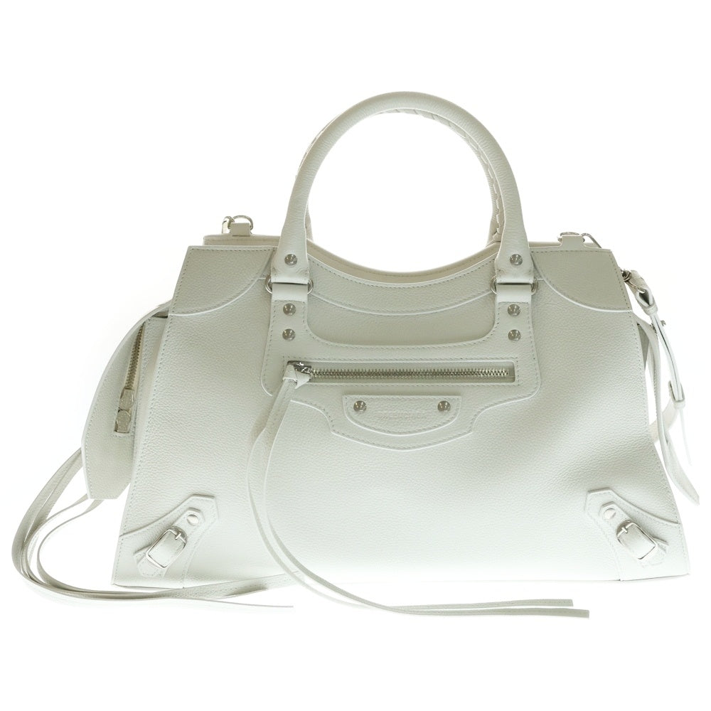 BALENCIAGA(バレンシアガ) Le City ネオクラシック レザー 2WAY ハンドバッグ ショルダーバッグ ライトグレー