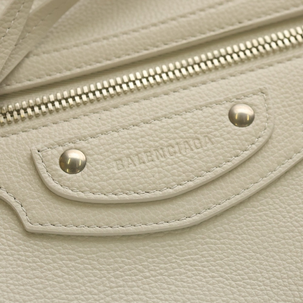 BALENCIAGA(バレンシアガ) Le City ネオクラシック レザー 2WAY ハンドバッグ ショルダーバッグ ライトグレー