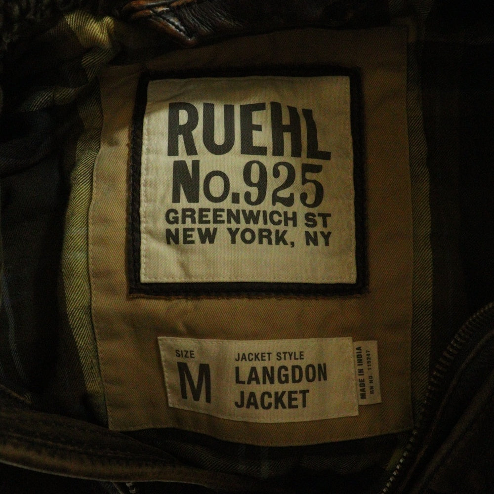 RUEHL No.925(ルールナンバー925) LANGDON Jacket 襟ボア付き レザージャケット ブラウン
