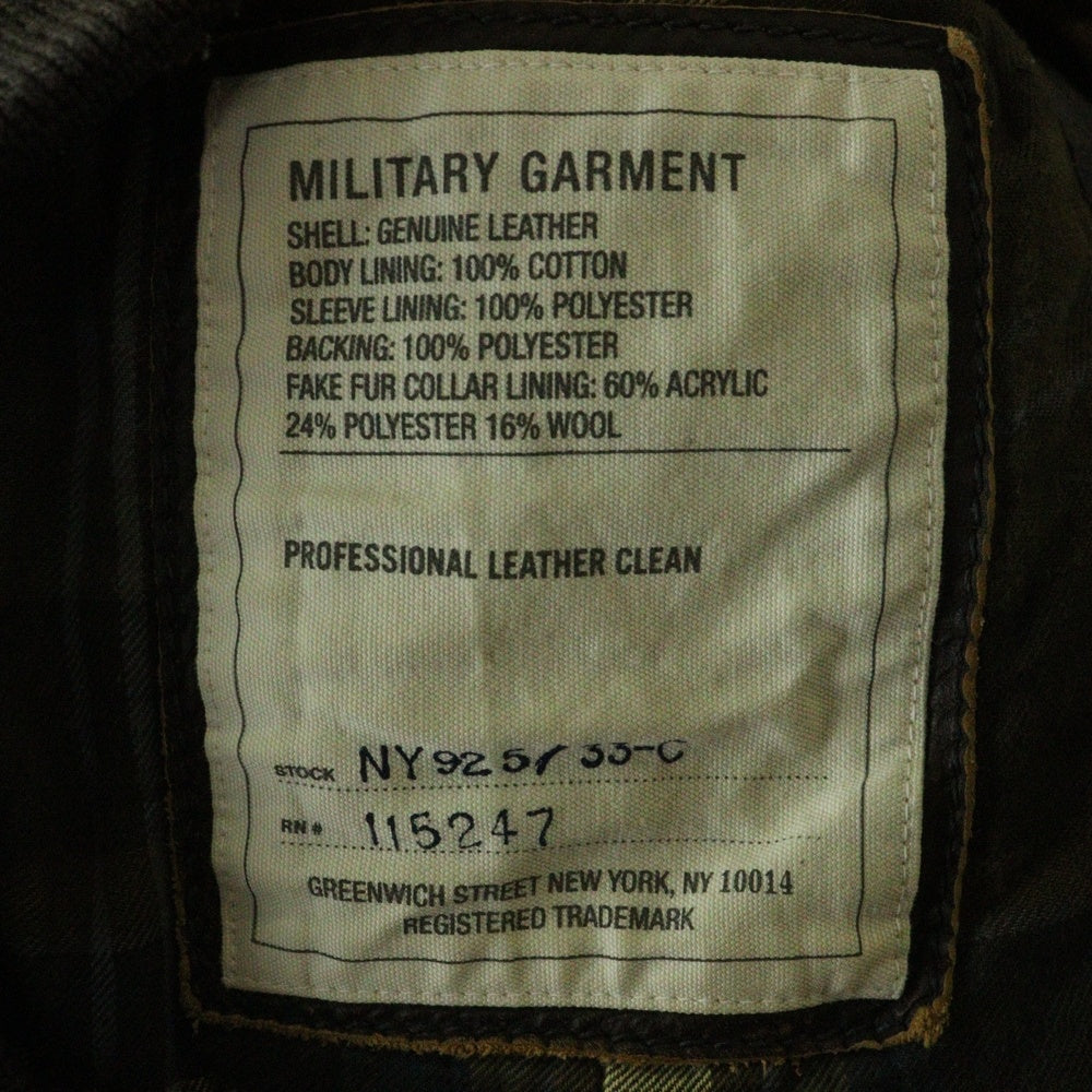 RUEHL No.925(ルールナンバー925) LANGDON Jacket 襟ボア付き レザージャケット ブラウン