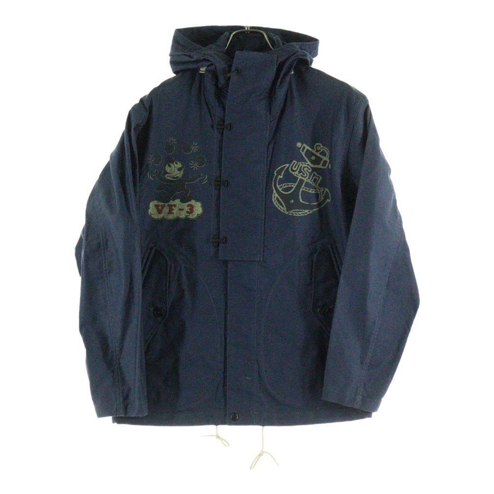 TOYS McCOY(トイズマッコイ) NAVY HOODED PARKA FELIX VF-3 CUSTOM NAVAL AVIATION TALONジップ フィリックス カスタム フーデッド デッキパーカー ジャケット ネイビー