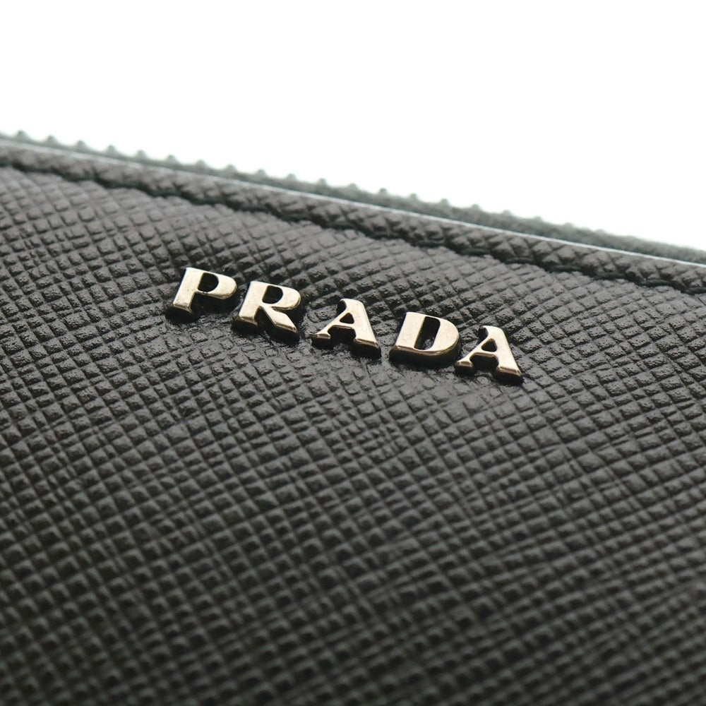 PRADA(プラダ) SAFFIANO GRECHE サフィアーノ ラウンドジップ レザー ロングウォレット 長財布 ブラック 2ML317