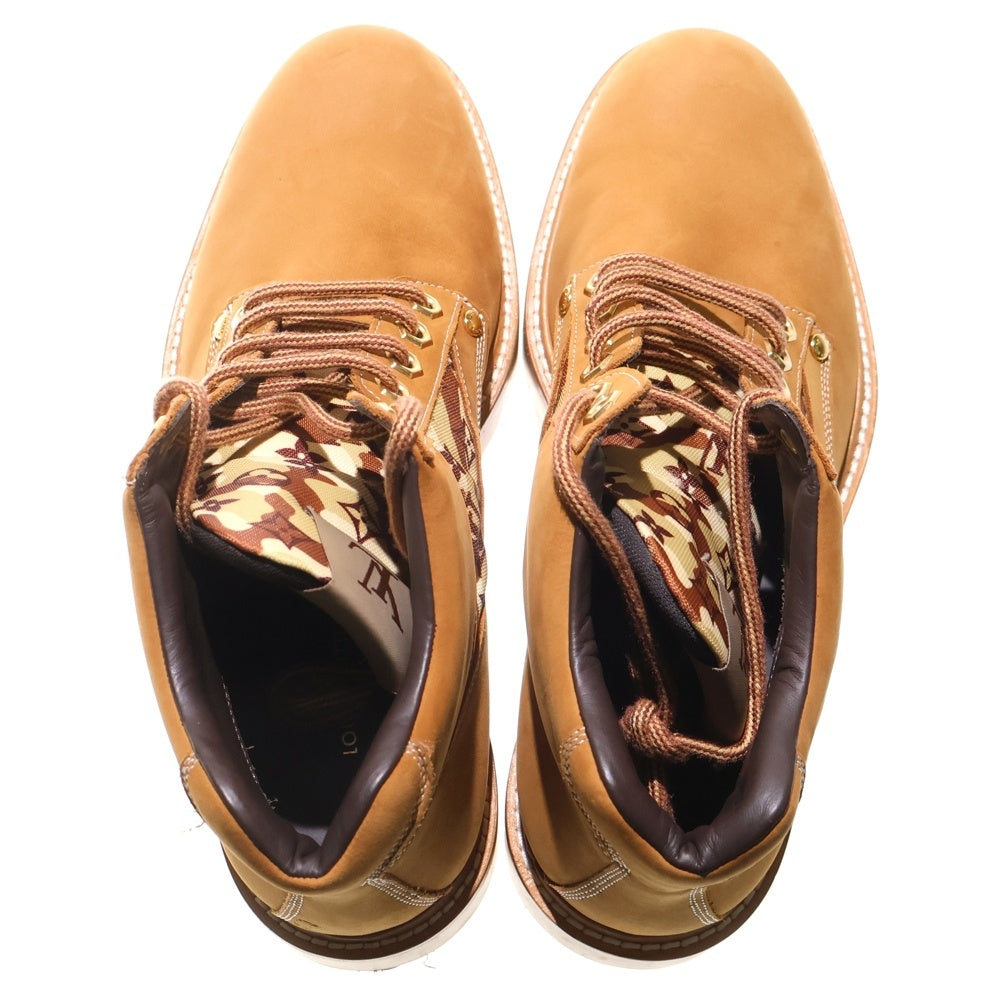 LOUIS VUITTON(ルイヴィトン) オーベルカンフ ライン レースアップ ヌバックレザー アンクルブーツ ブラウン FD1107