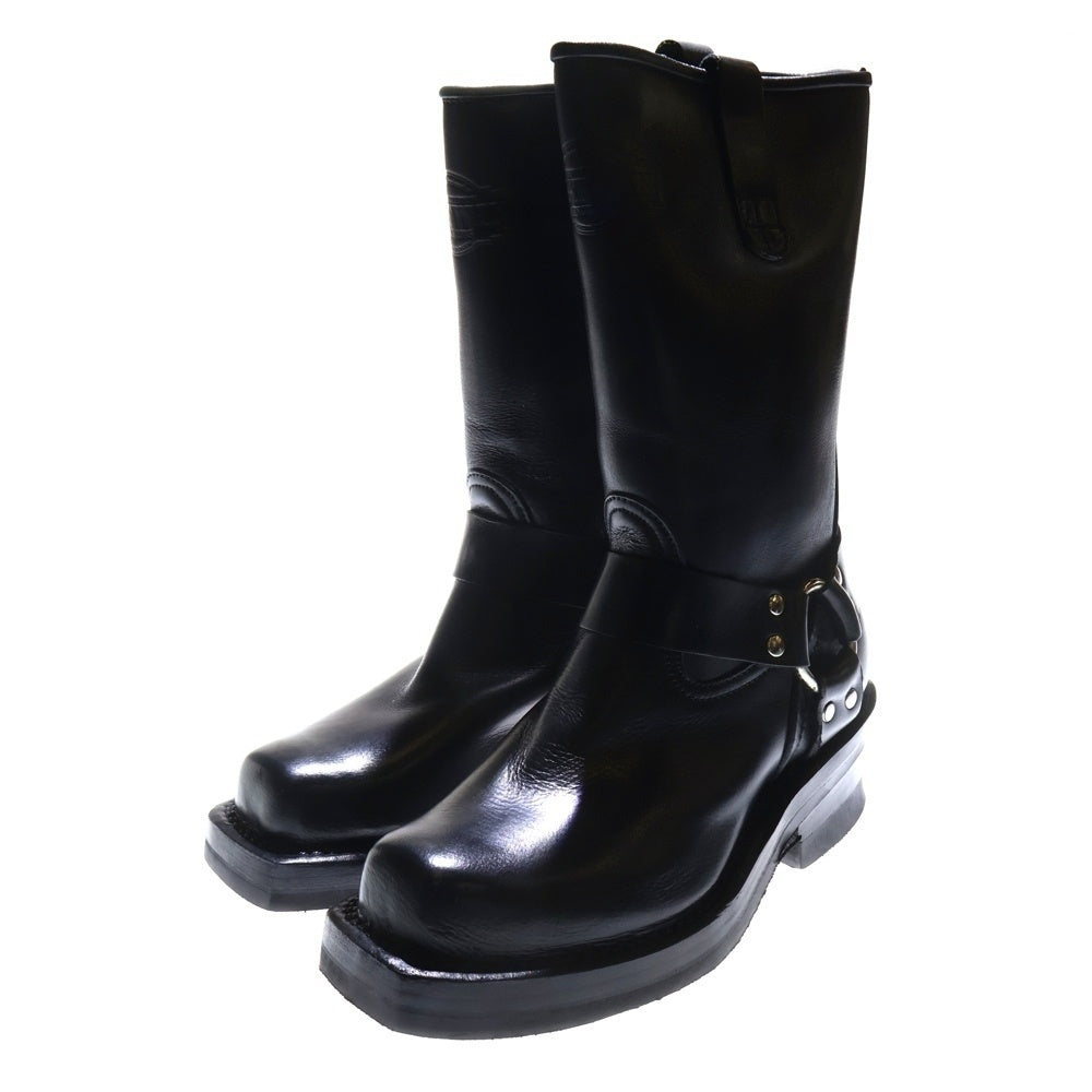 BIGTWIN(ビッグツイン) 【BIGTWIN ビッグツイン】 Vibramソール レザー リング エンジニアブーツ ロングブーツ ブラック