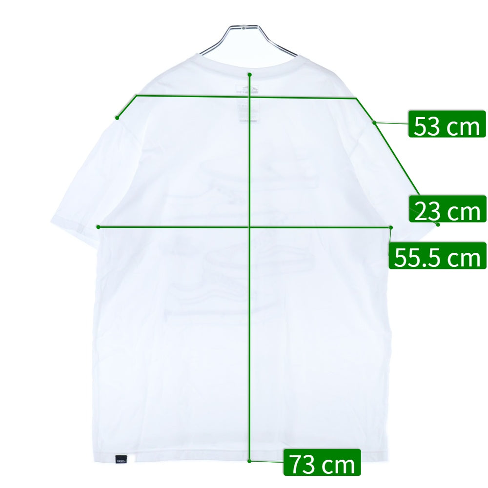 VANS(ヴァンズ) SLIM FIT スリムフィット スニーカー カラーコーディネートプリント クルーネック 半袖Tシャツ カットソー ホワイト