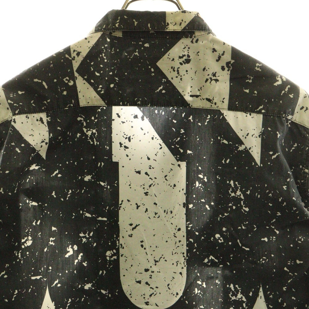 Palace Skateboards(パレススケートボーズ) 17AW Spiritual Flake Shirt スピリチュアル フレーク 総柄 オープンカラー 長袖シャツ ブラック/ホワイト