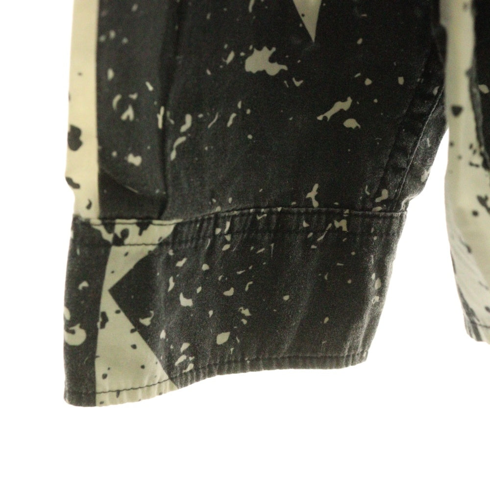 Palace Skateboards(パレススケートボーズ) 17AW Spiritual Flake Shirt スピリチュアル フレーク 総柄 オープンカラー 長袖シャツ ブラック/ホワイト