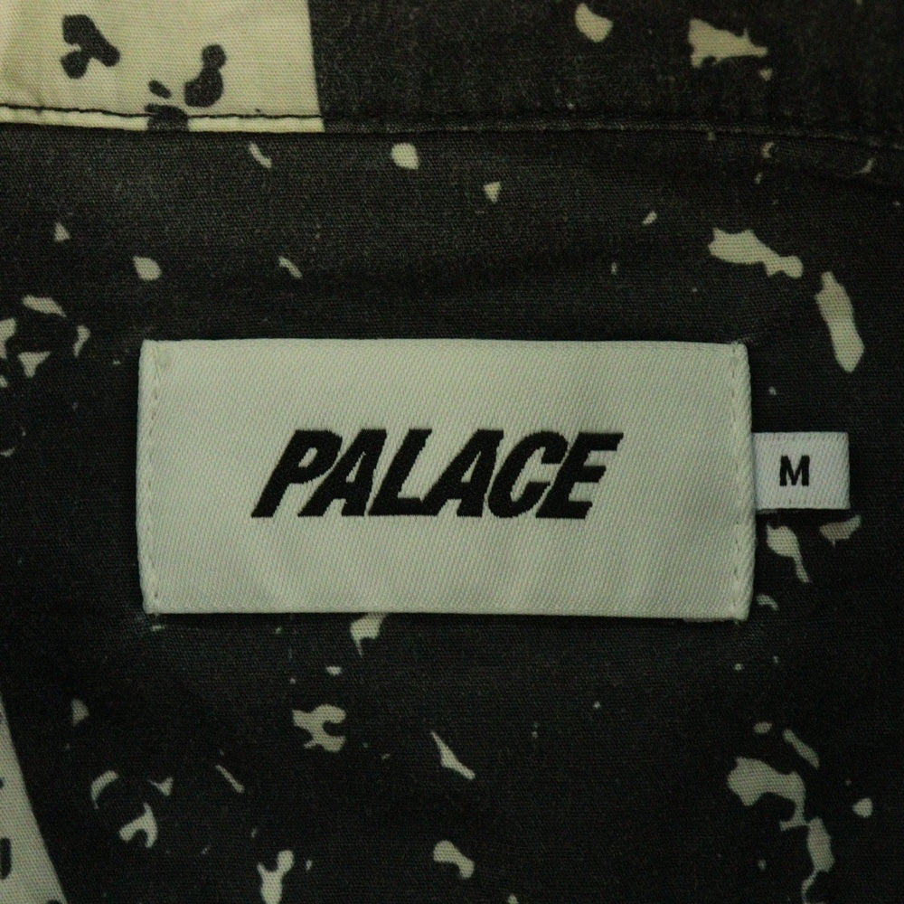 Palace Skateboards(パレススケートボーズ) 17AW Spiritual Flake Shirt スピリチュアル フレーク 総柄 オープンカラー 長袖シャツ ブラック/ホワイト