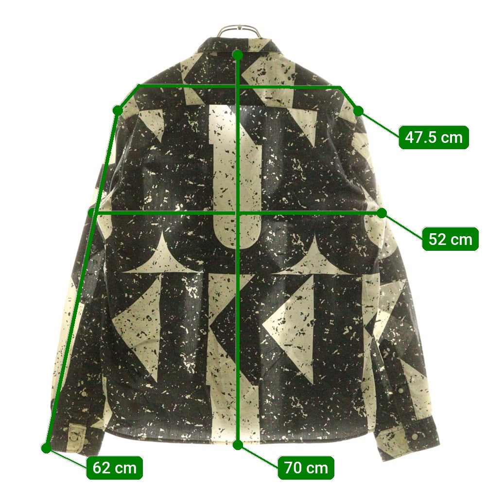 Palace Skateboards(パレススケートボーズ) 17AW Spiritual Flake Shirt スピリチュアル フレーク 総柄 オープンカラー 長袖シャツ ブラック/ホワイト