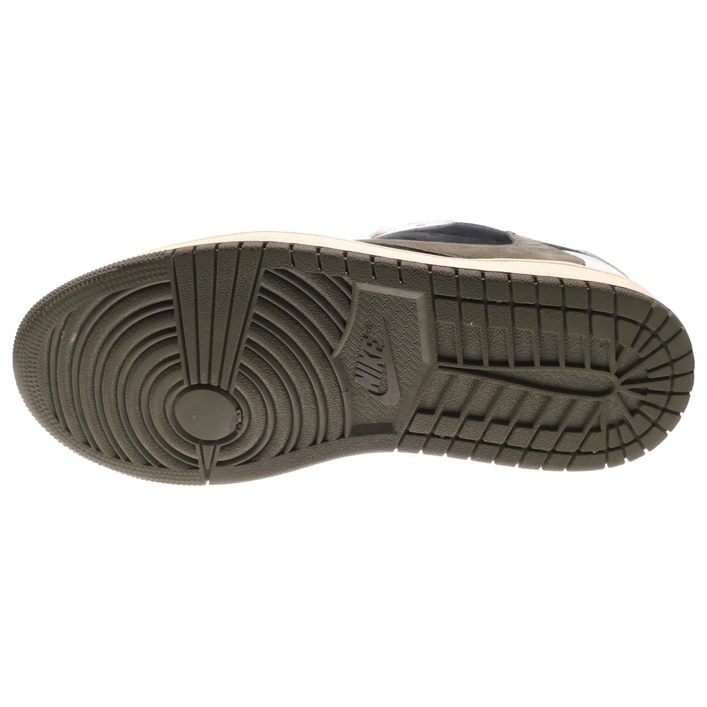 NIKE(ナイキ) ×TRAVIS SCOTT WMNS AIR JORDAN 1 LOW OG Medium Olive トラヴィススコット ウィメンズ エアジョーダン1 ローカットスニーカー DZ4137-106 レディース