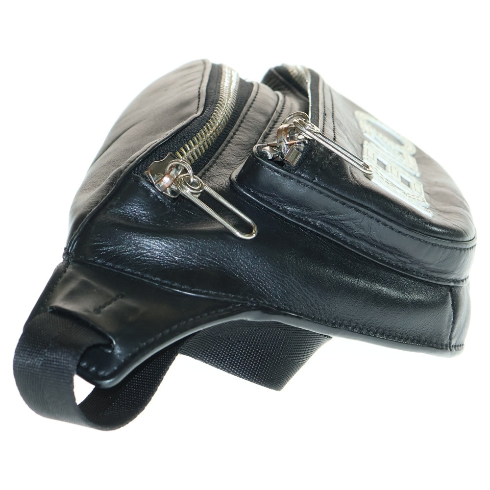 KENZO(ケンゾー) Logo Leather Bumbag ロゴレザー ショルダー ボディーバッグ ブラック