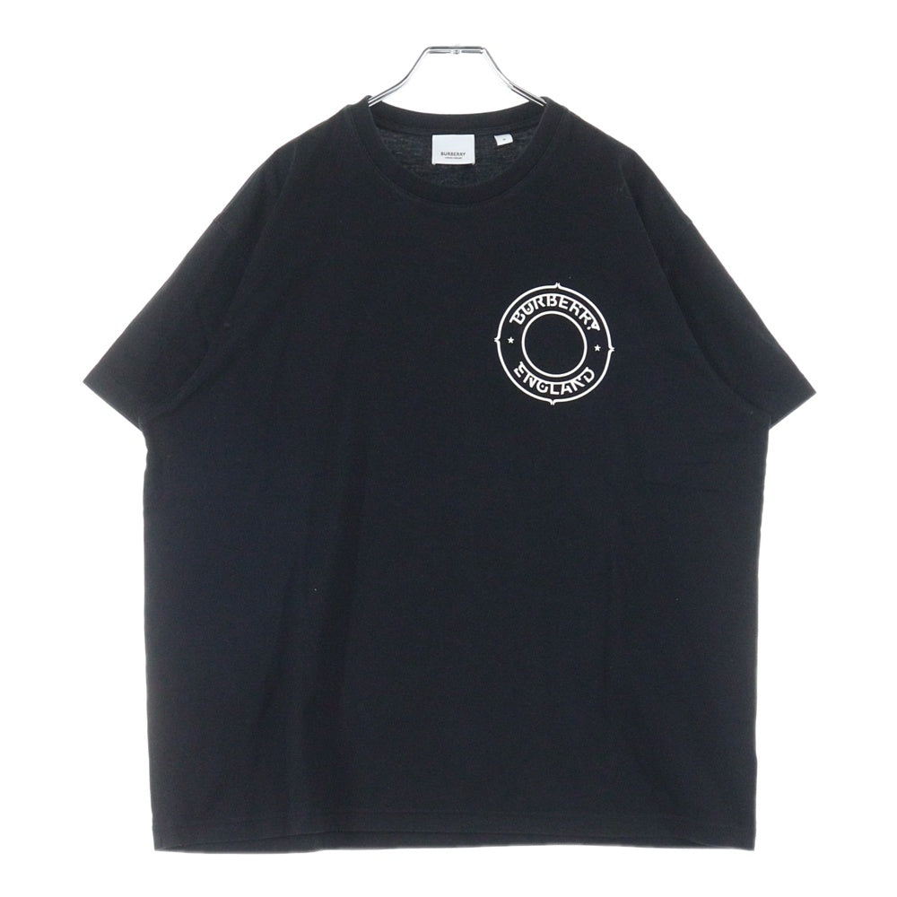 BURBERRY(バーバリー) サークルラバーロゴプリント クルーネック半袖Tシャツ カットソー ブラック 8034558