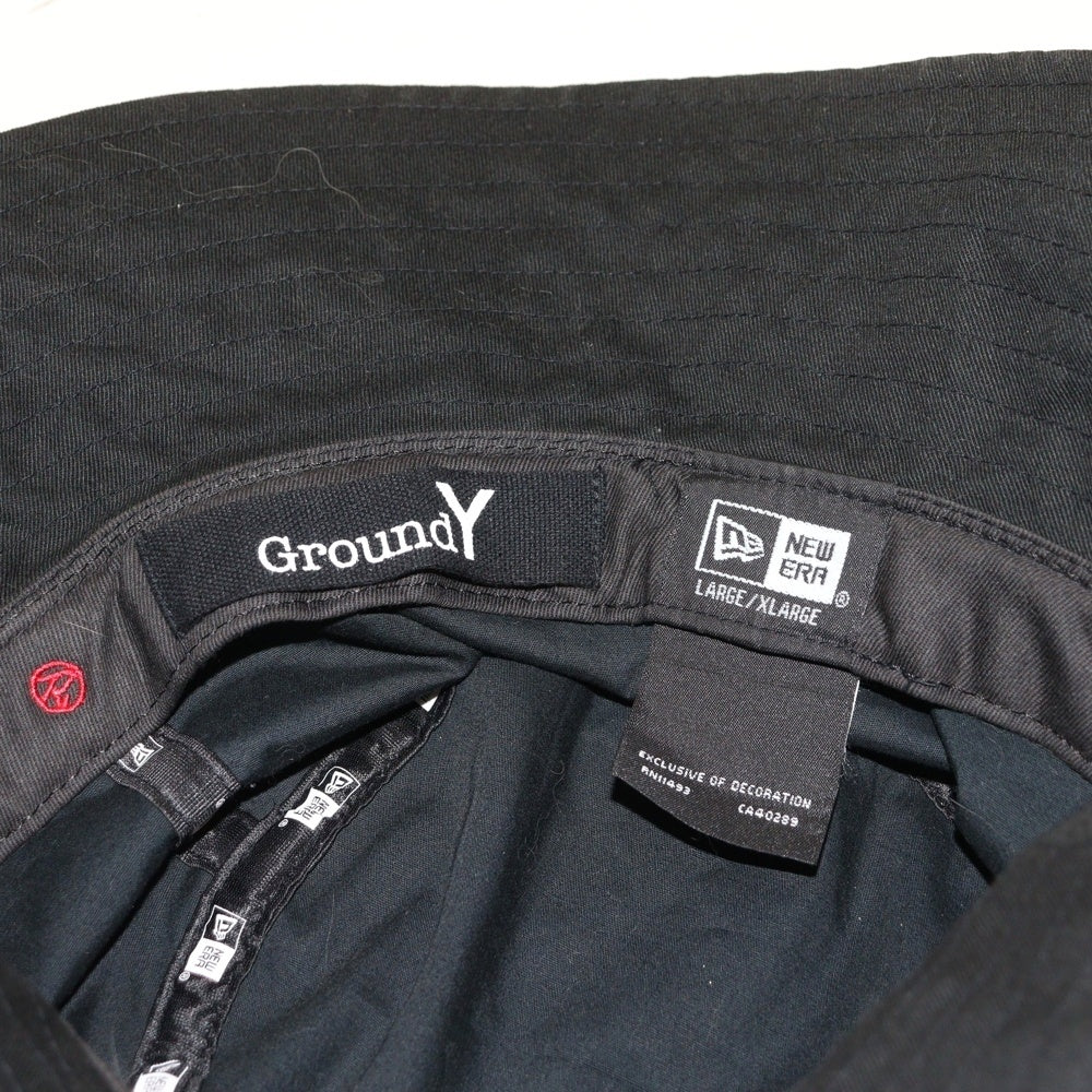 Ground Y(グラウンドワイ) ×NEW ERA BUCKET03 GY YYINC LOGO HAT ロゴ刺繍 バケットハット ブラック GI-H02-052
