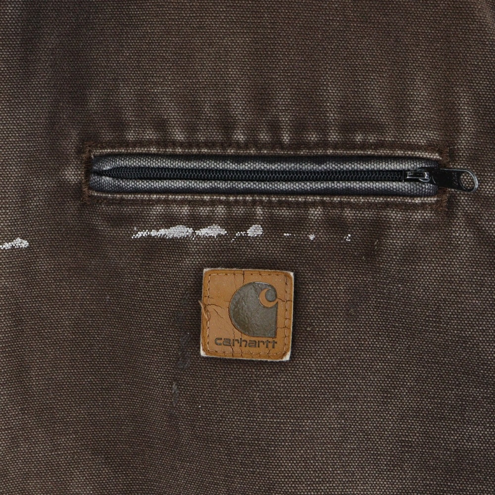 CARHARTT(カーハート) 00s DETROIT JACKET デトロイト 裏地チェック ジップアップジャケット ブルゾン ブラウン J97 DKB