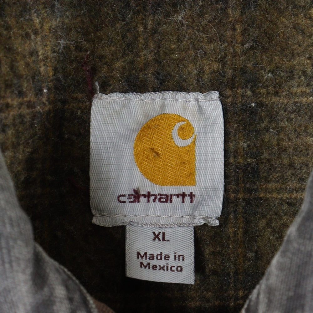 CARHARTT(カーハート) 00s DETROIT JACKET デトロイト 裏地チェック ジップアップジャケット ブルゾン ブラウン J97 DKB
