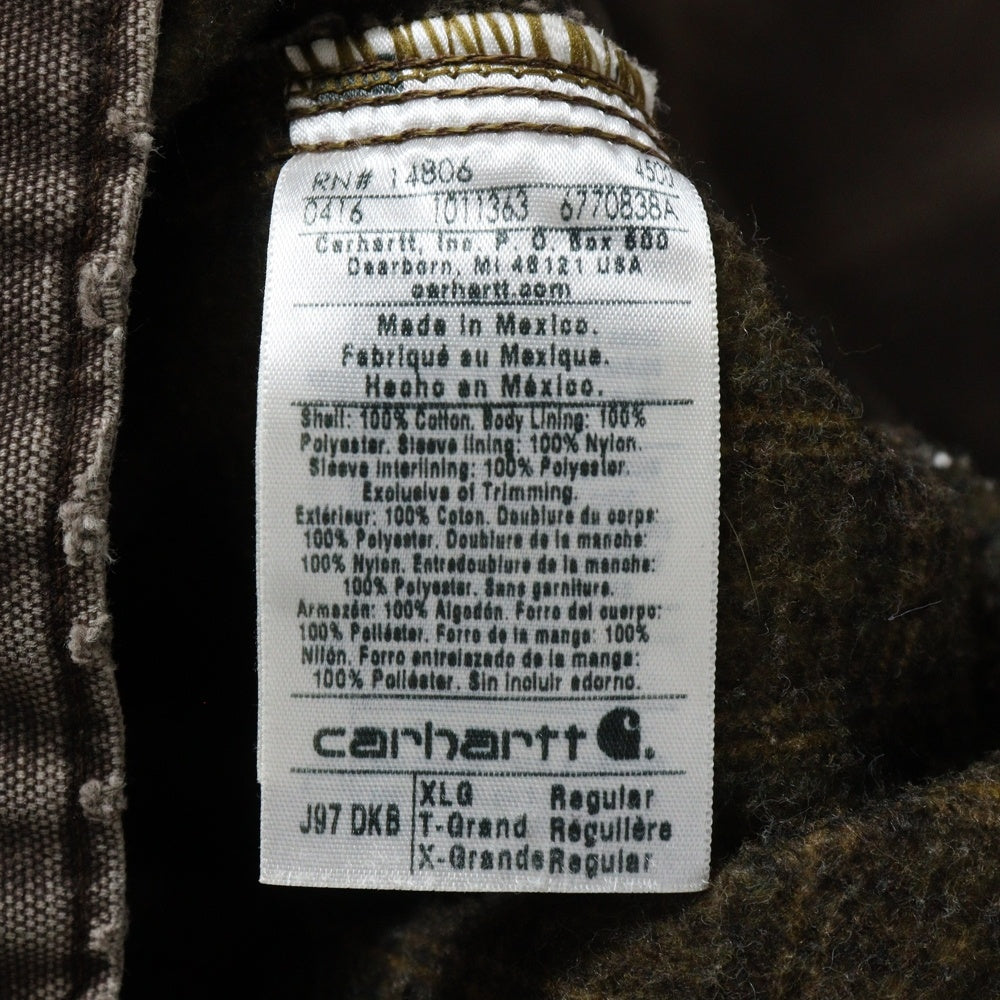 CARHARTT(カーハート) 00s DETROIT JACKET デトロイト 裏地チェック ジップアップジャケット ブルゾン ブラウン J97 DKB