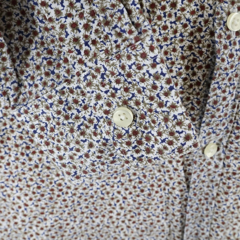 ZARA MAN(ザラマン) フラワー 総柄 コットン 長袖シャツ ブラウン