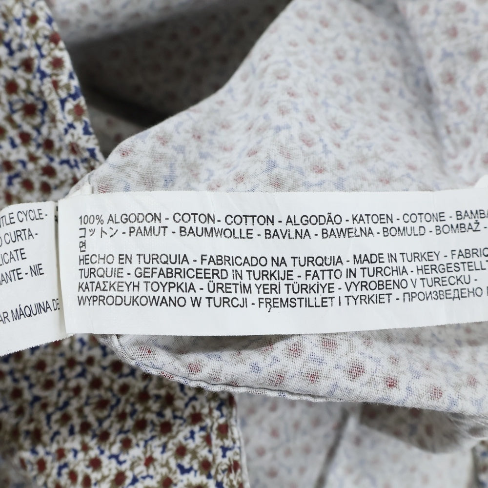 ZARA MAN(ザラマン) フラワー 総柄 コットン 長袖シャツ ブラウン