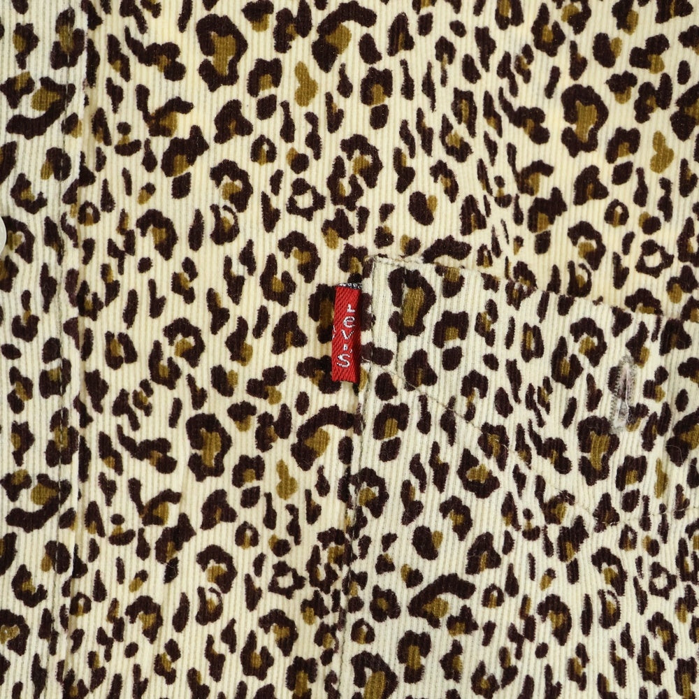 Levi's(リーバイス) レオパード 総柄 コーデュロイ 長袖シャツ ブラウン