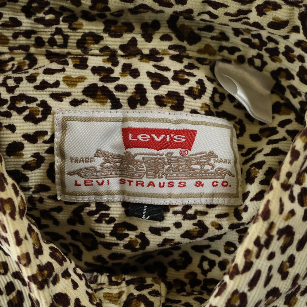 Levi's(リーバイス) レオパード 総柄 コーデュロイ 長袖シャツ ブラウン