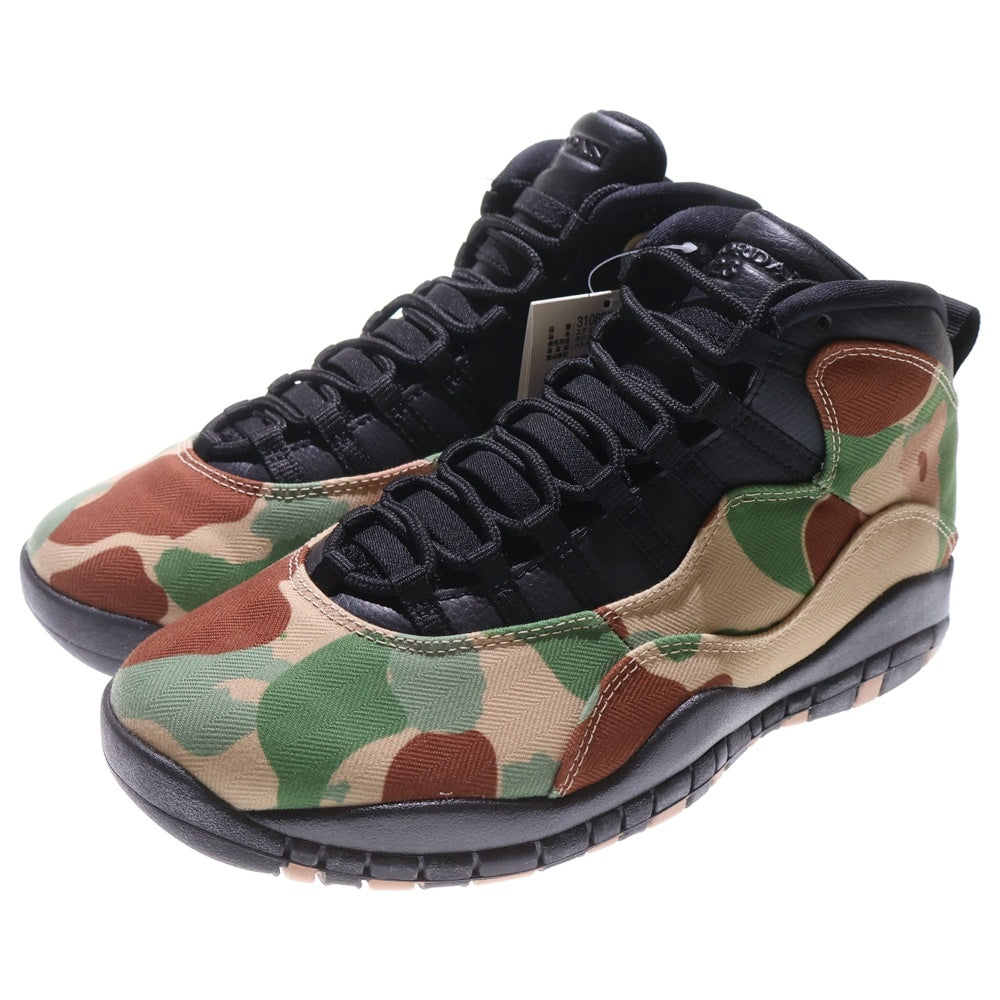 NIKE(ナイキ) AIR JORDAN 10 RETRO DUCK CAMO BLACK CLAY エアジョーダン10 レトロ ダック ミドルカット スニーカー カモ ブラック/グレー US8.5/26.5cm 310805‐200