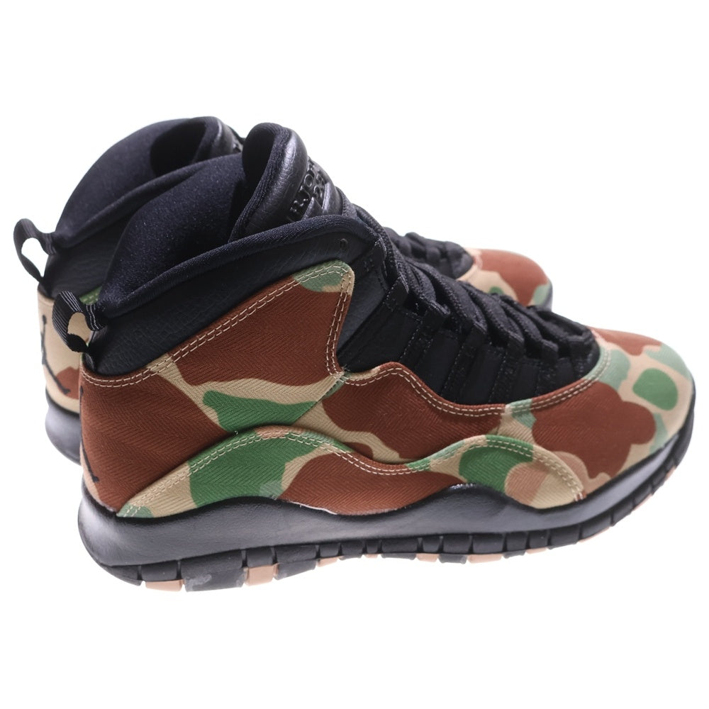 NIKE(ナイキ) AIR JORDAN 10 RETRO DUCK CAMO BLACK CLAY エアジョーダン10 レトロ ダック ミドルカット スニーカー カモ ブラック/グレー US8.5/26.5cm 310805‐200