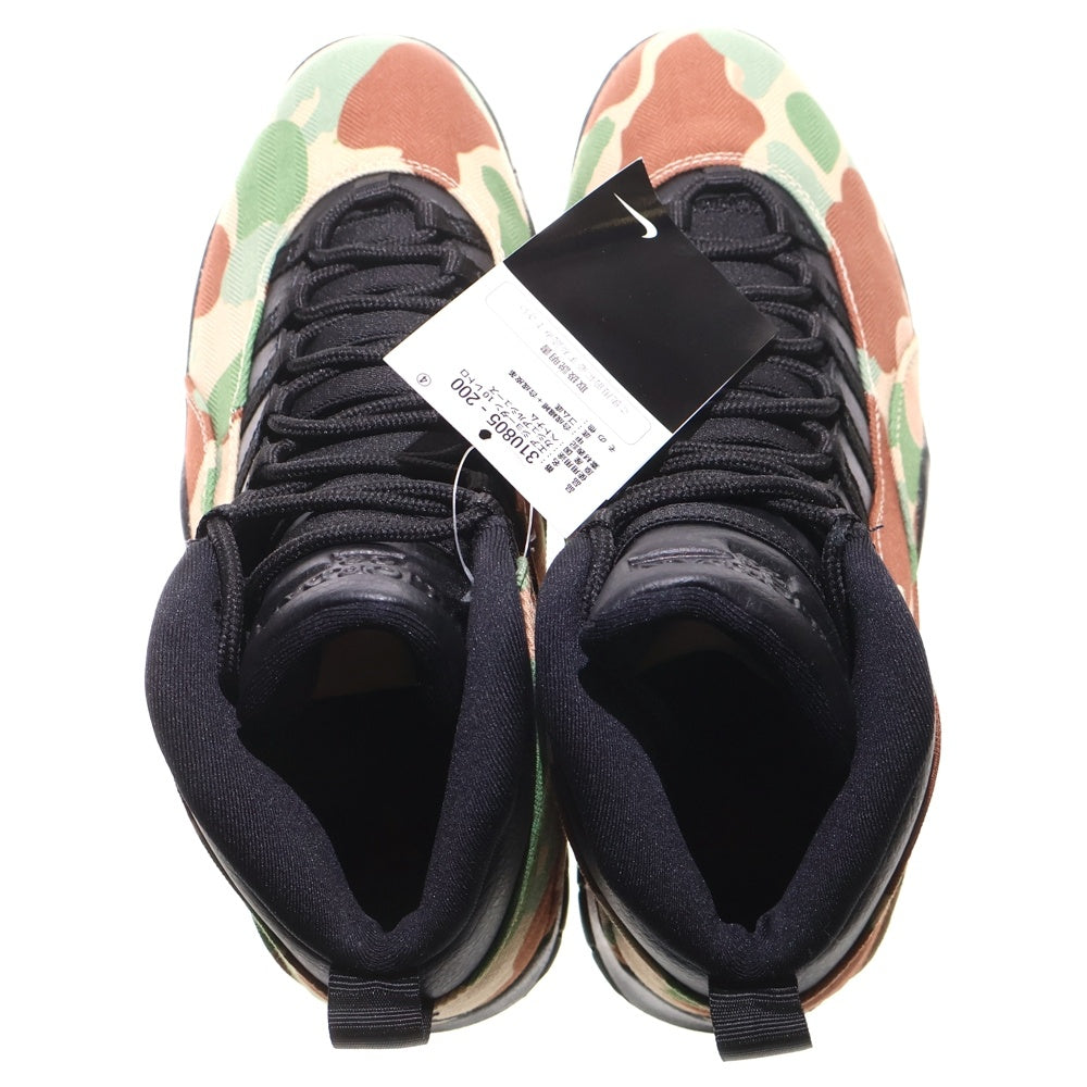 NIKE(ナイキ) AIR JORDAN 10 RETRO DUCK CAMO BLACK CLAY エアジョーダン10 レトロ ダック ミドルカット スニーカー カモ ブラック/グレー US8.5/26.5cm 310805‐200