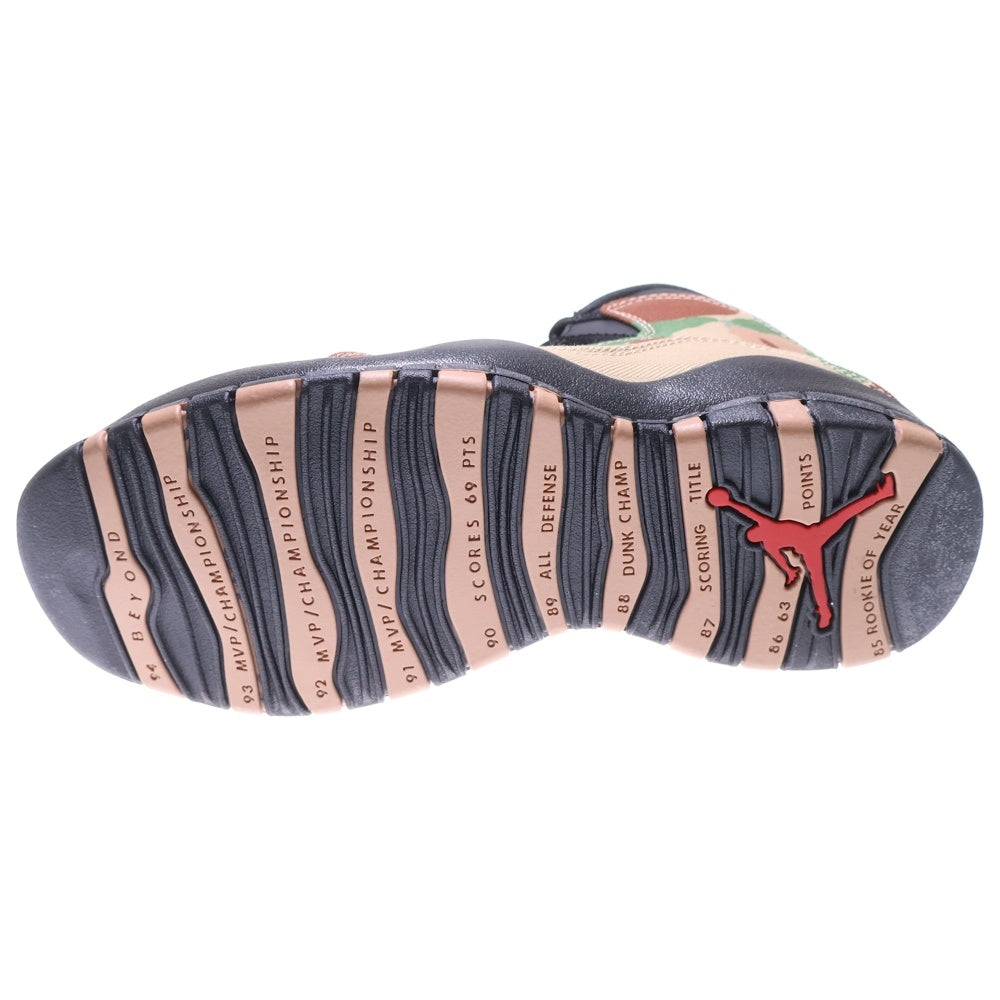 NIKE(ナイキ) AIR JORDAN 10 RETRO DUCK CAMO BLACK CLAY エアジョーダン10 レトロ ダック ミドルカット スニーカー カモ ブラック/グレー US8.5/26.5cm 310805‐200