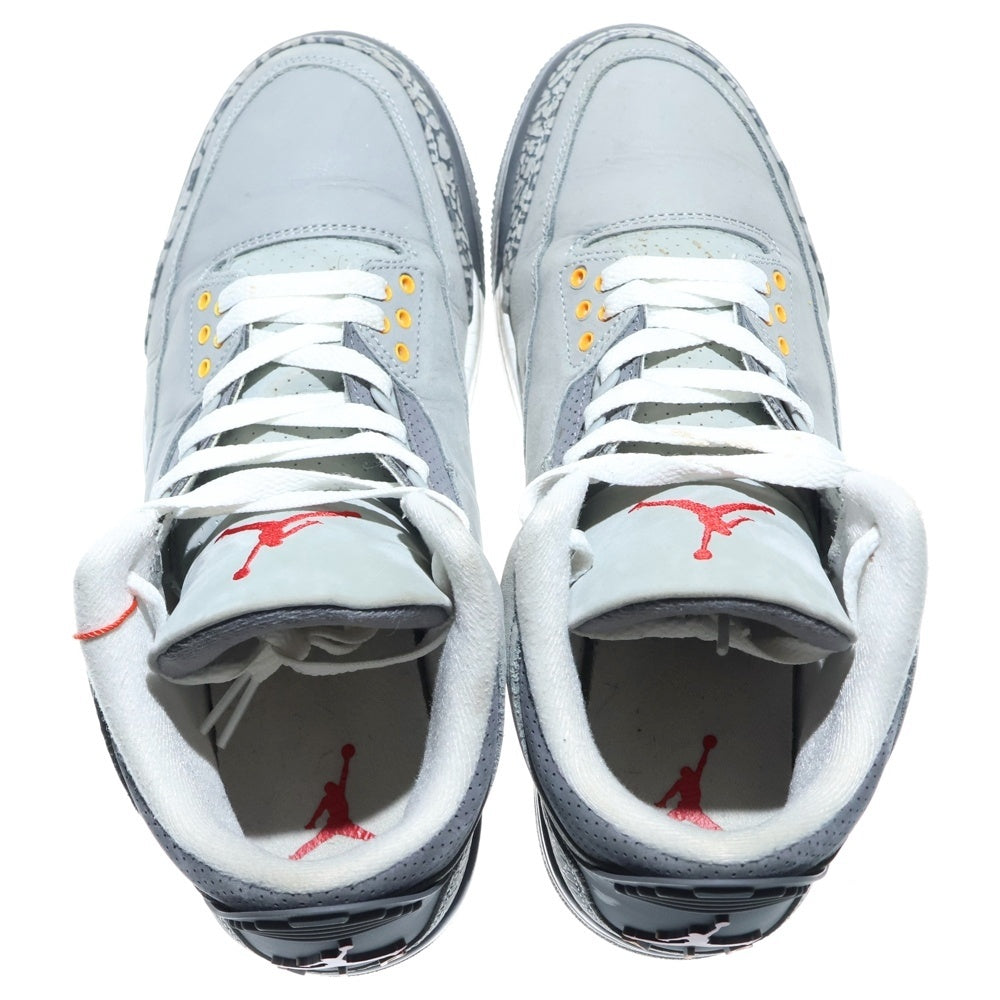 NIKE(ナイキ) AIR JORDAN 3 RETRO COOL GREY エアジョーダン3 レトロ ハイカットスニーカー グレー US9/27cm CT8532-012