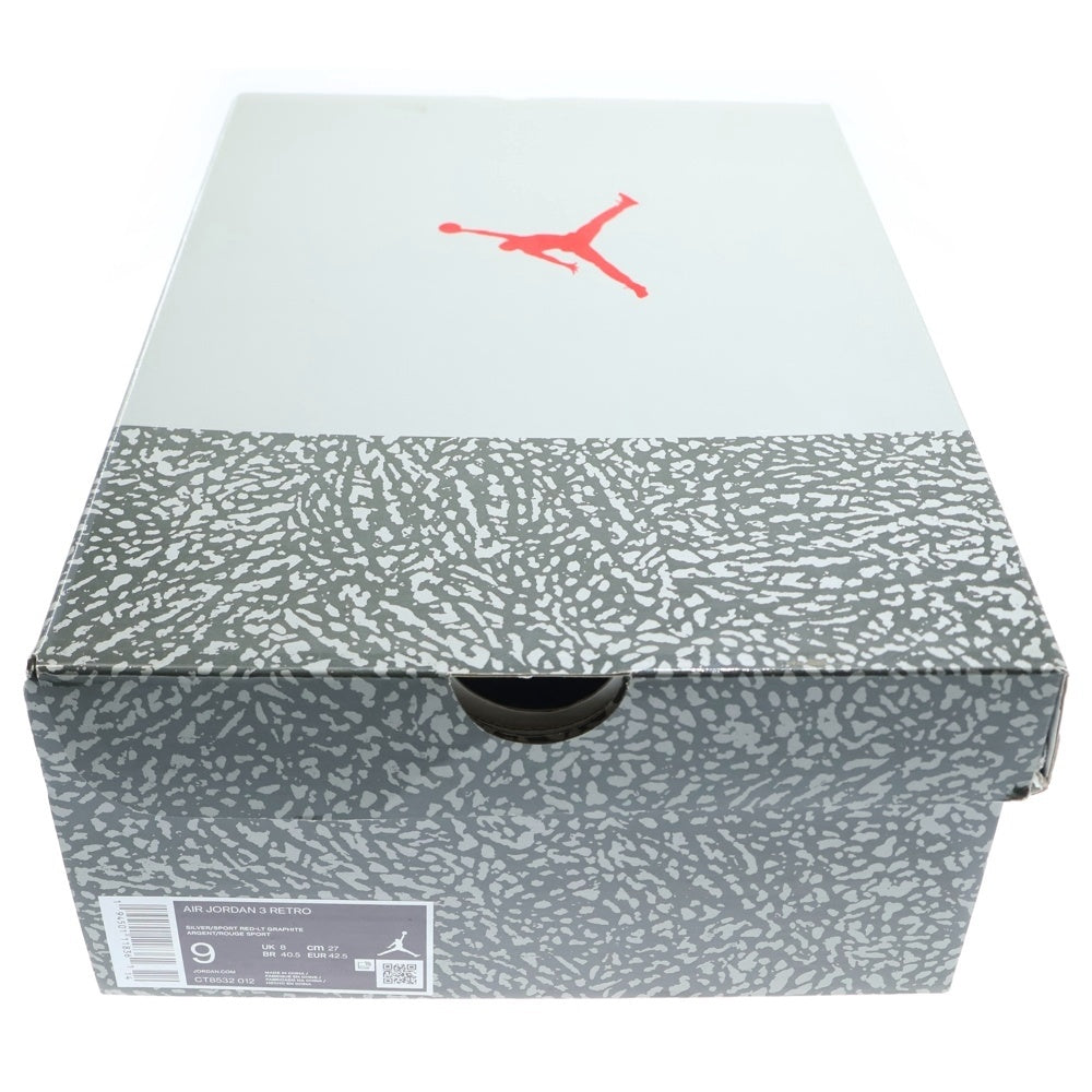 NIKE(ナイキ) AIR JORDAN 3 RETRO COOL GREY エアジョーダン3 レトロ ハイカットスニーカー グレー US9/27cm CT8532-012