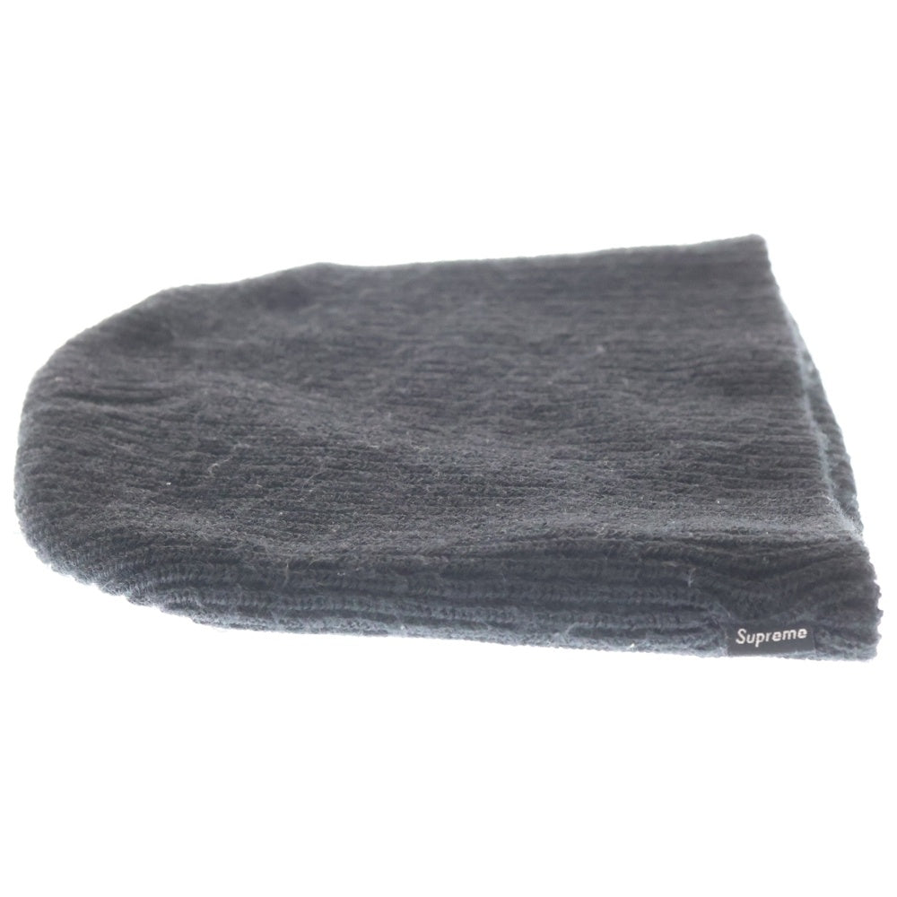SUPREME(シュプリーム) ロゴクリップ タグリブド アクリル ショートビーニー ブラック