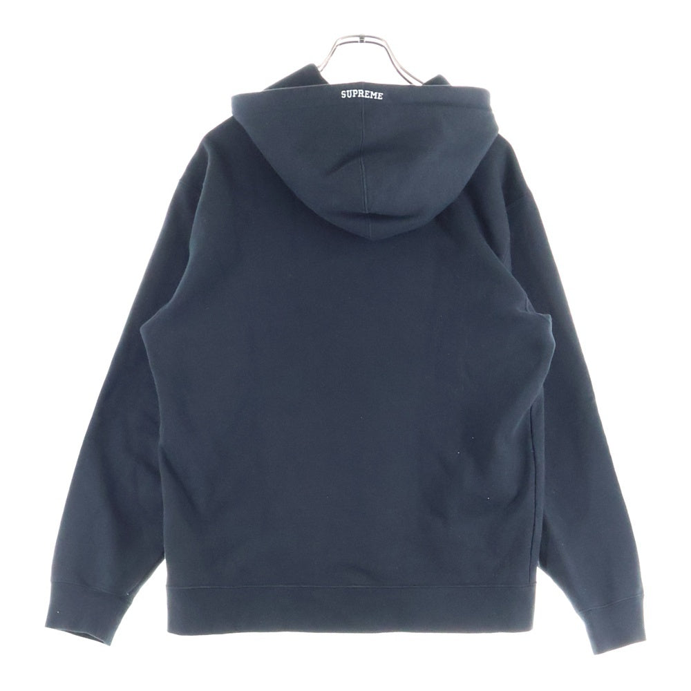 SUPREME(シュプリーム) 19AW ×NIKE Leather Applique Hooded Sweatshirt ナイキ レザーパッチ プルオーバースウェットパーカー フーディー ブラック CK6225-010