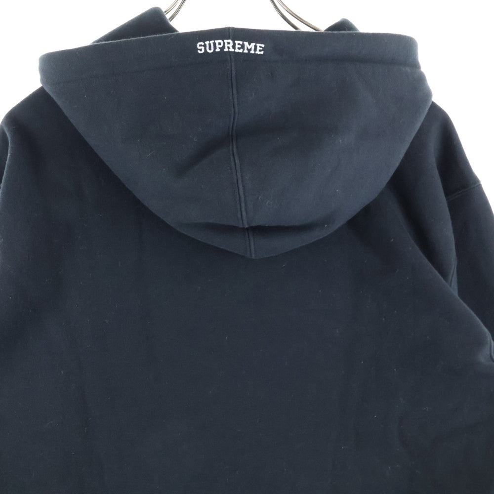 SUPREME(シュプリーム) 19AW ×NIKE Leather Applique Hooded Sweatshirt ナイキ レザーパッチ プルオーバースウェットパーカー フーディー ブラック CK6225-010