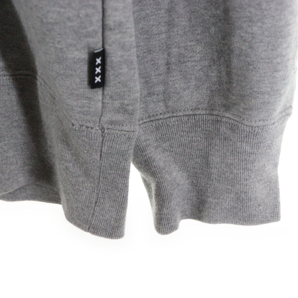 GOD SELECTION XXX(ゴッドセレクショントリプルエックス) フロントロゴ刺繍 プルオーバーパーカー フーディー グレー