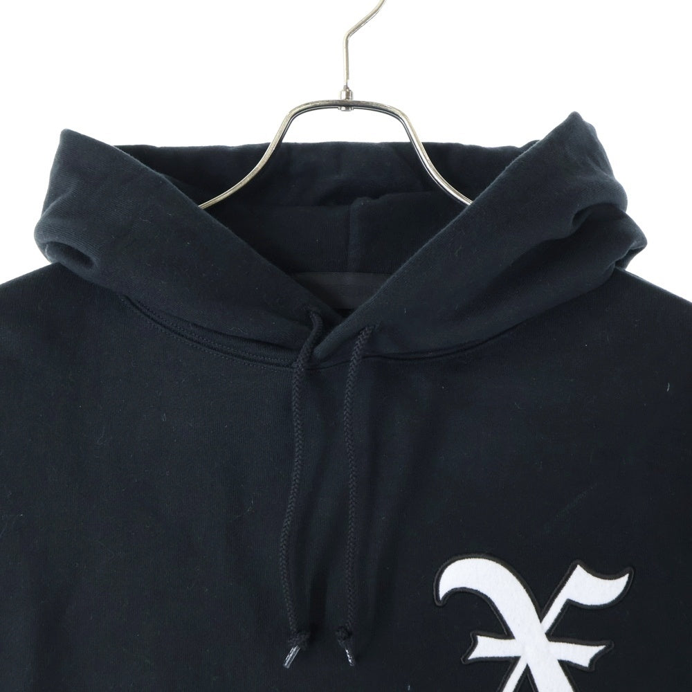 GOD SELECTION XXX(ゴッドセレクショントリプルエックス) 胸刺繍 プルオーバーパーカー フーディー ブラック GX-A21-HD-01