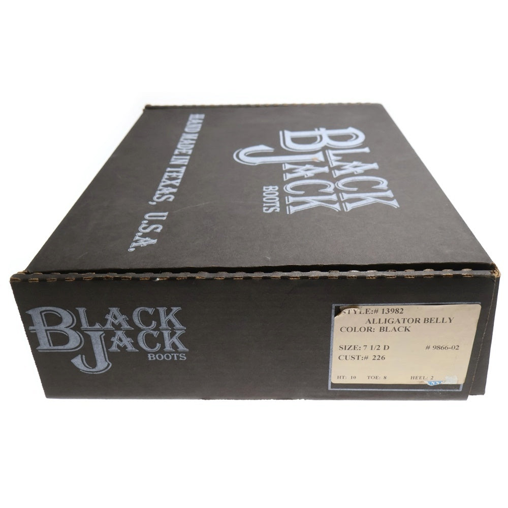 BLACK JACK(ブラックジャック) 13982 ALLIGATOR BELLY BOOTS アリゲーターベリー レザー切り替え ウエスタンブーツ ブラック