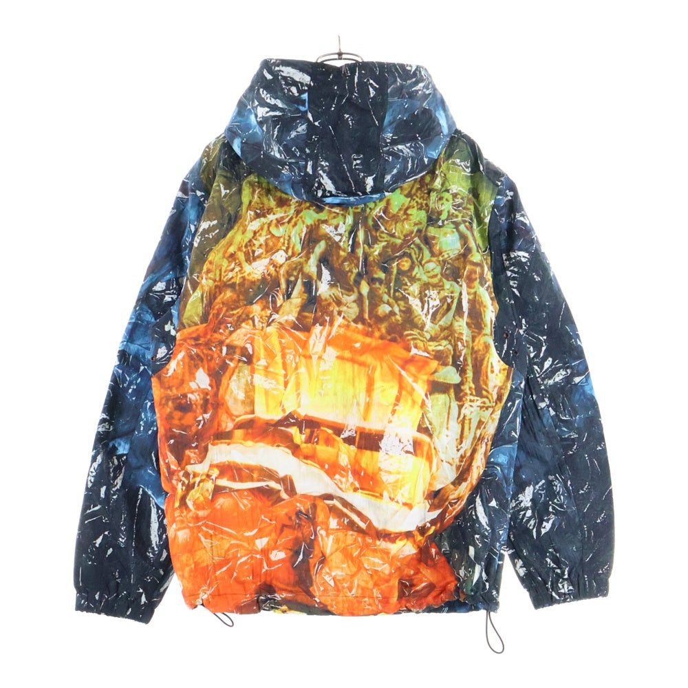 DIESEL(ディーゼル) J-WARRETT-POSTER 総柄 ナイロン ジップアップジャケット フーディー マルチ