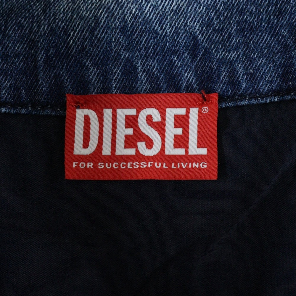 DIESEL(ディーゼル) D-KRAP-S1 クラップ ダブルジップ バックロゴ デニムボンバージャケット ブルゾン インディゴ A14339