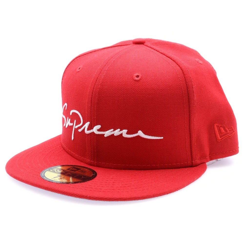 SUPREME(シュプリーム) 18AW ×NEW ERA Classic Script Cap ニューエラ クラシックスクリプトロゴ 刺繍 ベースボールキャップ レッド