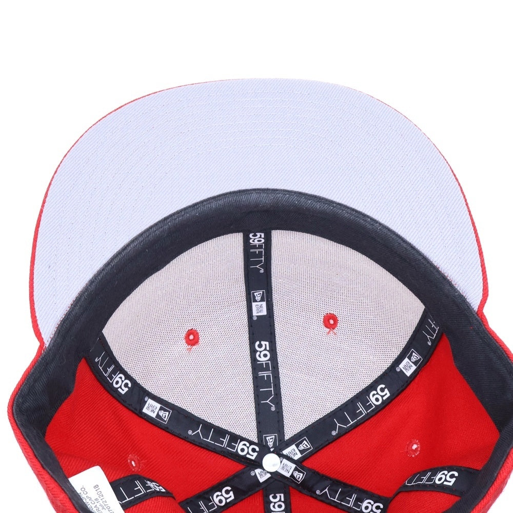 SUPREME(シュプリーム) 18AW ×NEW ERA Classic Script Cap ニューエラ クラシックスクリプトロゴ 刺繍 ベースボールキャップ レッド