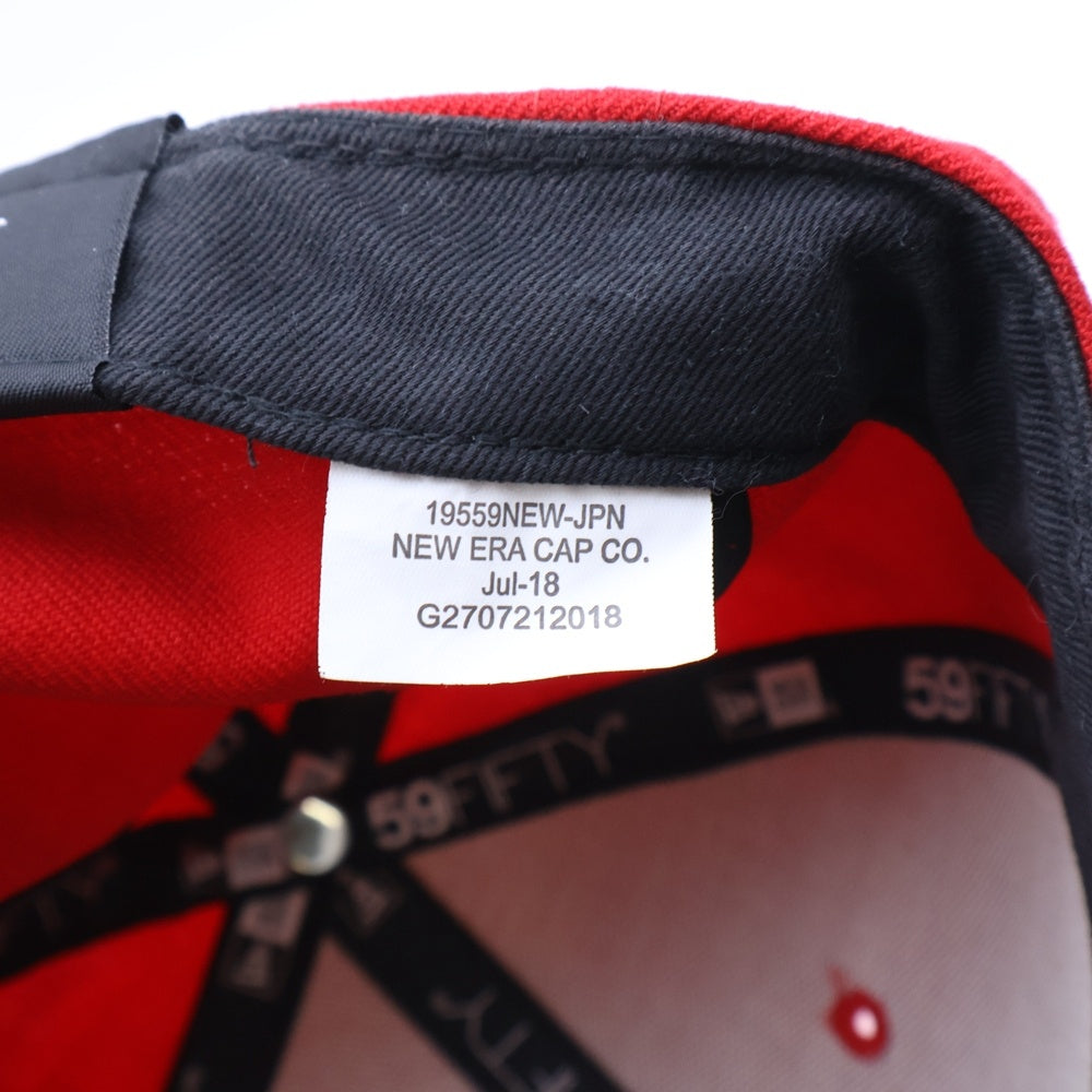 SUPREME(シュプリーム) 18AW ×NEW ERA Classic Script Cap ニューエラ クラシックスクリプトロゴ 刺繍 ベースボールキャップ レッド