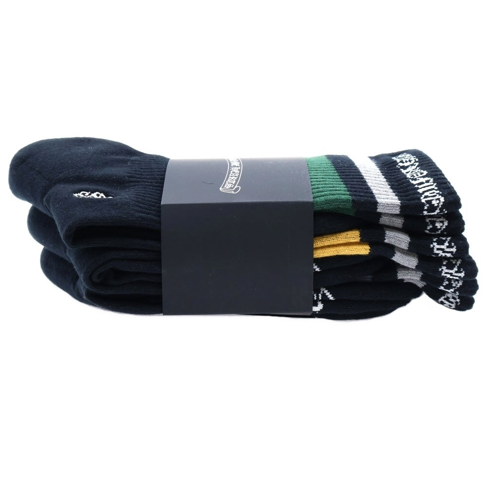 CHROME HEARTS(クロムハーツ) CH SOCKS VINE DAGGER ヴァインダガー刺繍 ボーダーソックス 靴下 3点セット