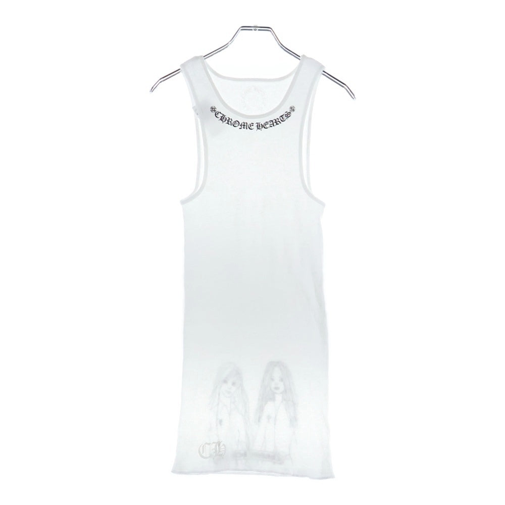 CHROME HEARTS(クロムハーツ) MAYUMI RIB TANKTOP フロント スクロールラベル プリント タンクトップ ホワイト