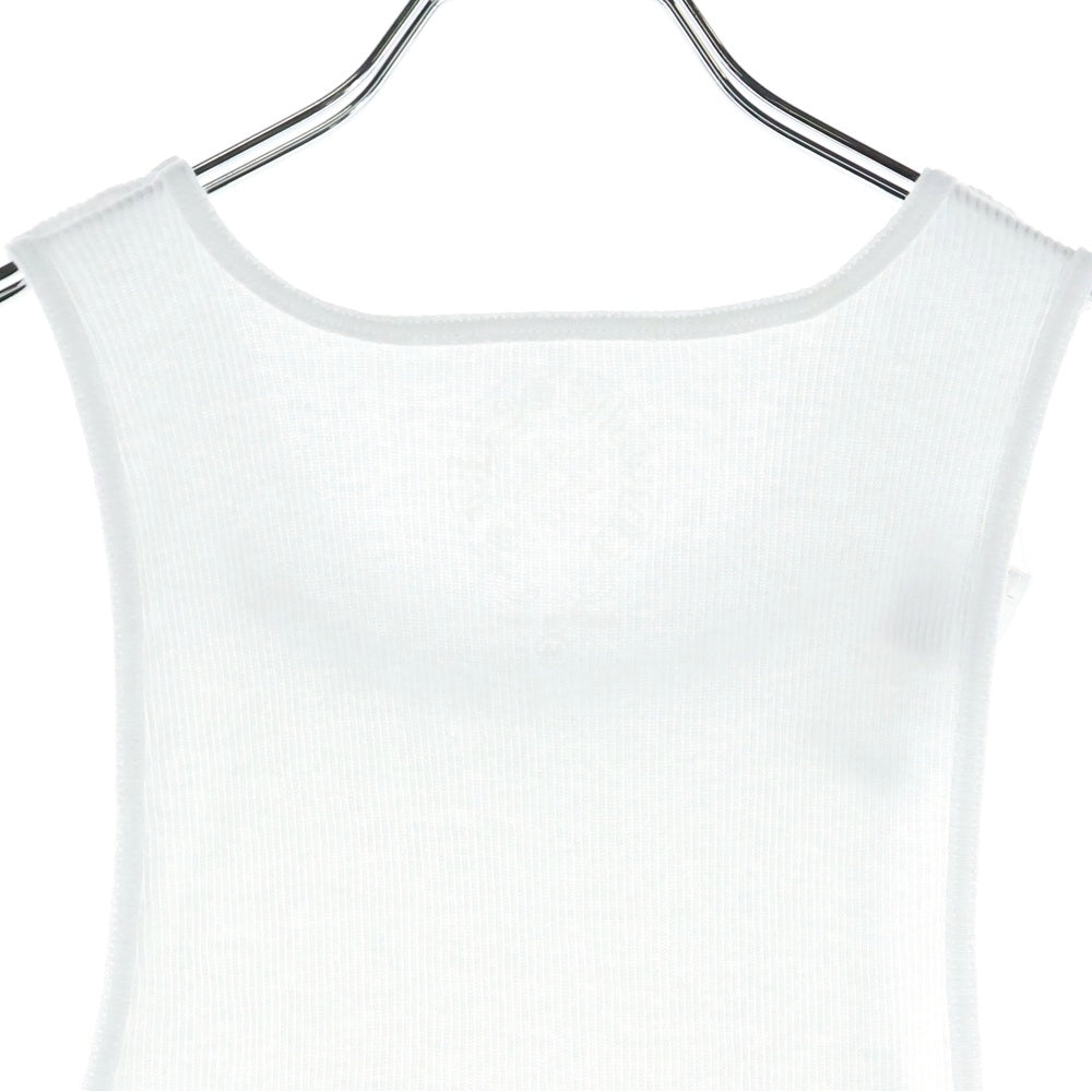 CHROME HEARTS(クロムハーツ) MAYUMI RIB TANKTOP フロント スクロールラベル プリント タンクトップ ホワイト
