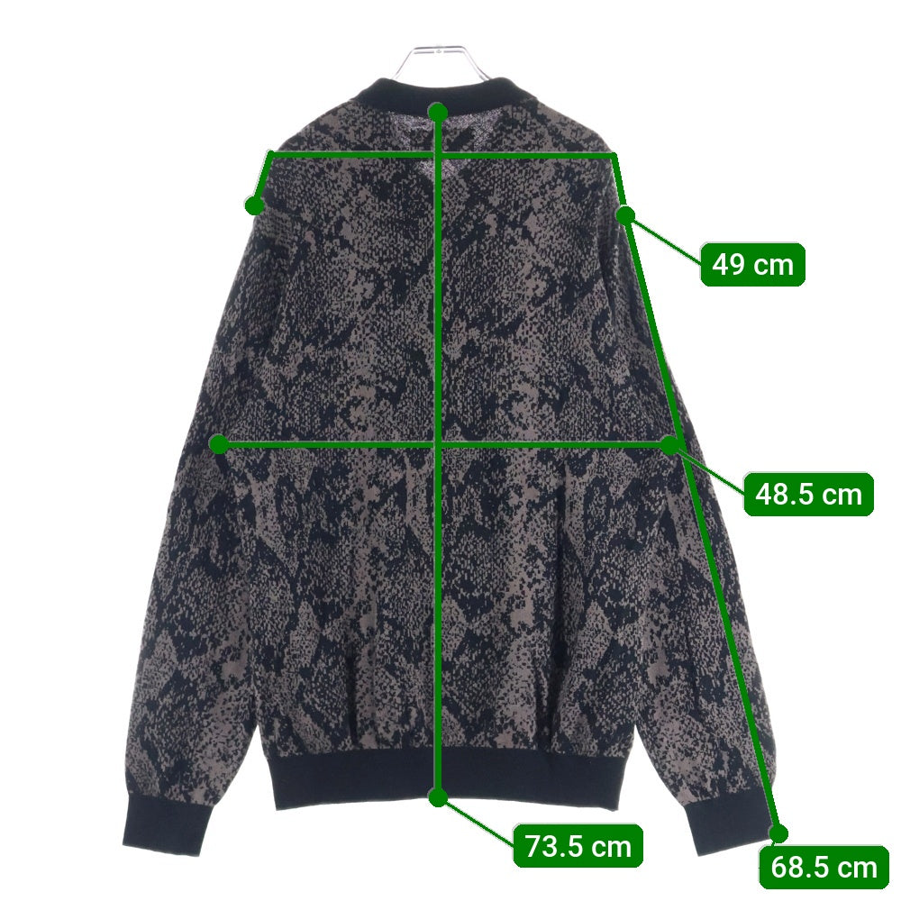 WACKO MARIA(ワコマリア) 22AW PYTHON KINT POLO SHIRT パイソン柄 長袖ポロシャツ ブラウン 22FW-WMK-KN20