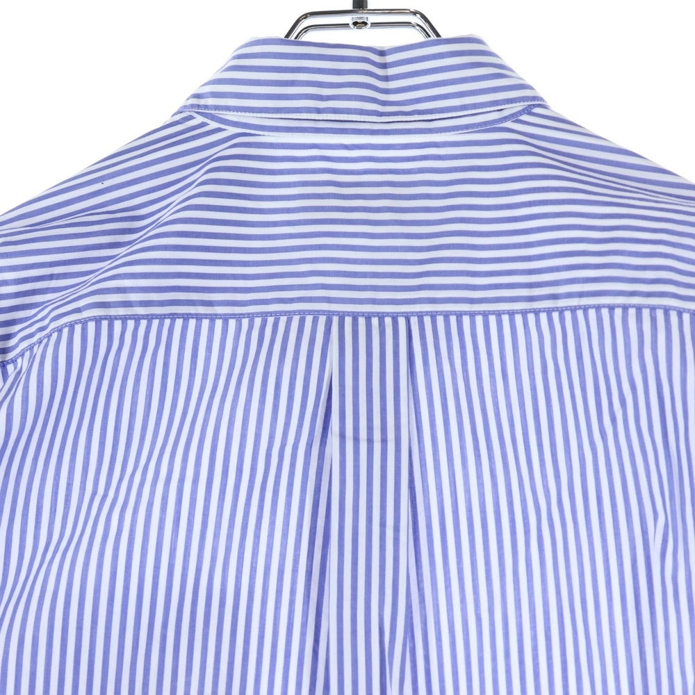 Thames(テムズ) p.g shirts Blondey McCoy ブロンディ・マッコイ ロゴ刺繍 右ポケット ストライプ 長袖シャツ ブルー/ホワイト