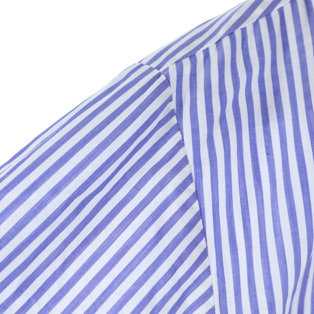 Thames(テムズ) p.g shirts Blondey McCoy ブロンディ・マッコイ ロゴ刺繍 右ポケット ストライプ 長袖シャツ ブルー/ホワイト